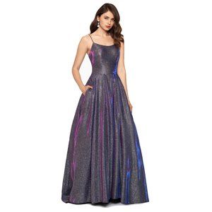 Betty & Adam Iridescent Bella High Low Galaxy NY Eve, Prom Dress or Formal Gown